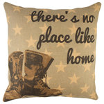 The Watson Shop - "There's No Place Like Home" Burlap Pillow - Add a little charm to your living space! This handmade burlap pillow features a "There's No Place Like Home" print and a star design. Its rustic look makes this piece perfect for almost any decor. Place it on a sofa, bed, or chair to bring back memories and display your love of home.