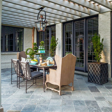 Outdoor Dining Pergola with French Quarter Yoke Lantern