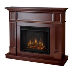 Real Flame Mahogany Camden Convertible Electric Fireplace - Indoor Fireplaces