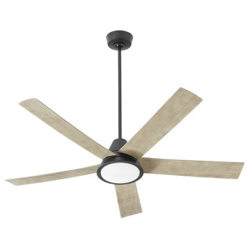 Temple 56" Damp Rated Ceiling Fan, Black
