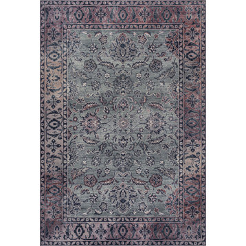 Victoria Ornate Persian All-Over Machine-Washable Purple/Gray 5 ' x 8 ' Area Rug
