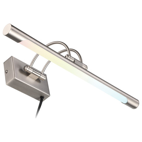 3CCT LED Picture Light, Swivel Full Metal Dimmable Artwork Lamps, Satin Nickel