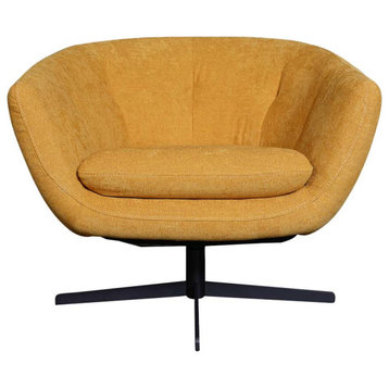 Allison Fabric Swivel Chair , Yellow