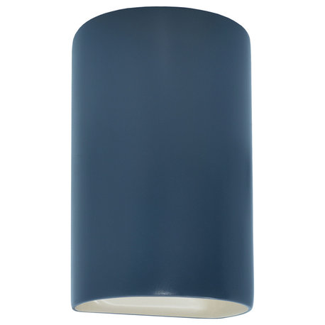 Ambiance Small Cylinder Wall Sconce, Open, Midnight Sky, Matte White, E26