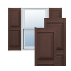 Standard 2-Equal Raised Panel Shutters, Federal Brown, 14 3/4"Wx75"H