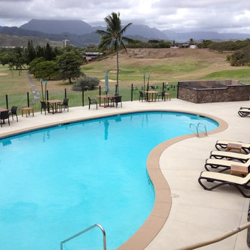 Custom Coastal Style Kidney Shape Pool in Honolulu