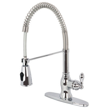 8" Centerset Single Handle Kitchen Faucets, Pull-Out Sprayer, Chrome