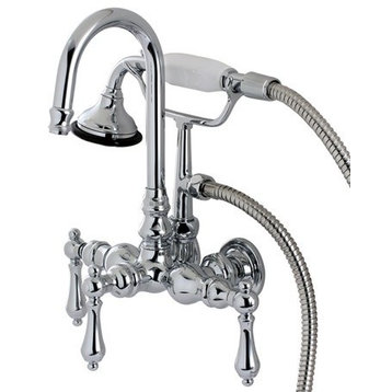 Kingston Brass Wall Mount Clawfoot Tub Faucet, Polished Chrome