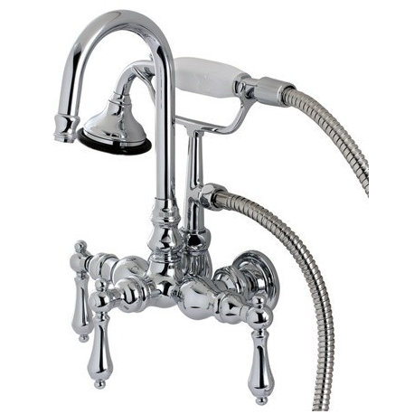 Kingston Brass Wall Mount Clawfoot Tub Faucet, Polished Chrome