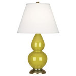 Robert Abbey - Robert Abbey CI10X Small Double Gourd - One Light Table Lamp - Shade Included: TRUE  Cord Color: BlackSmall Double Gourd One Light Table Lamp Citron/Antique Natural Brass *UL Approved: YES *Energy Star Qualified: n/a  *ADA Certified: n/a  *Number of Lights: Lamp: 1-*Wattage:150w A bulb(s) *Bulb Included:No *Bulb Type:A *Finish Type:Citron/Antique Natural Brass