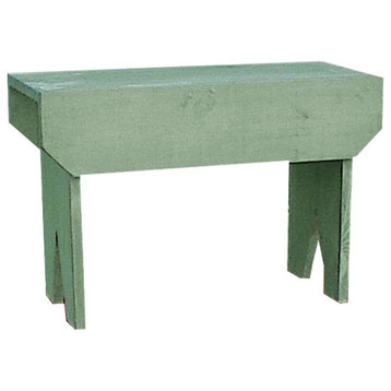 Simple Wood Bench, Turquoise
