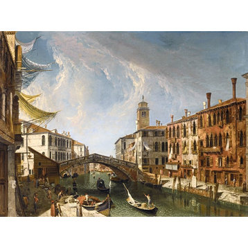 Venice View Of The Cannaregio M. Marieschi Tile Mural Backsplash, 6"x8", Glossy