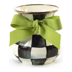Courtly Check Enamel Vase - Short | MacKenzie-Childs - Products