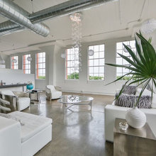 Exposed duct with white walls