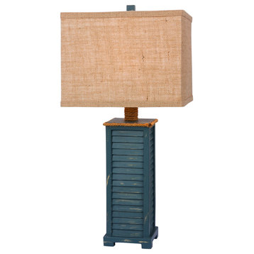 25.5" Resin Table Lamp, Antique Blue