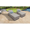 Florence Chaise Set of 2 Outdoor Wicker Patio Furniture in Beige