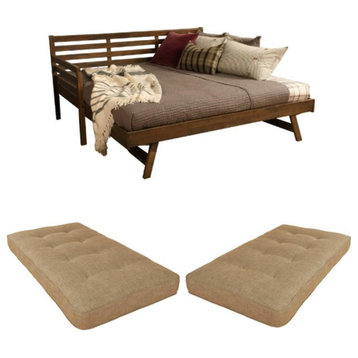 Home Square 3-Piece Set with 2 Fabric Daybed Mattresses and Daybed