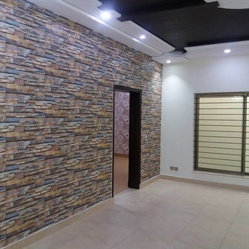 Curtains and wallpaper installation