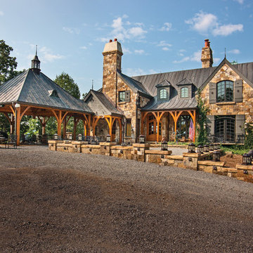 Stone Covered Timber Frame Home in Kentucky
