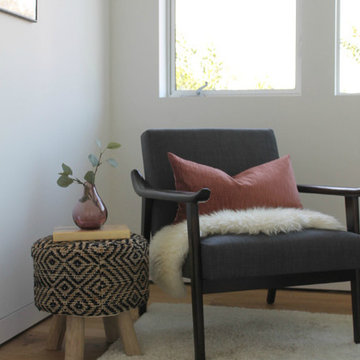 Millennial Pink Dusty Rose and Dark Gray with Mid Century Modern Chair