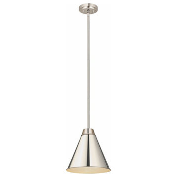 Z-Lite 6011P12-PN Eaton - 1 Light Pendant in Sleek Style - 12 Inches Wide by 12.