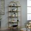 Sauder International Lux Metal 5 Shelf Bookcase in Satin Gold Finish