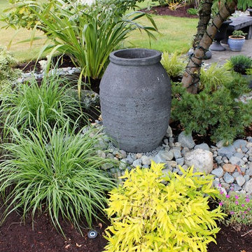 informal river rock border