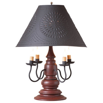 Harrison Lamp in Americana Red with Shade
