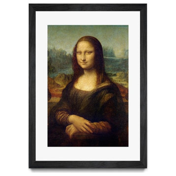 Giant Art 24x36 Mona Lisa  1503 Matted and Framed in Multi-Color
