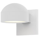 Sonneman - Reals Sconce Plate Lens and Dome Cap, White Lens, Textured White - Beautifully executed forms of sculptural presence and simplicity that are equally at home inside or out.
