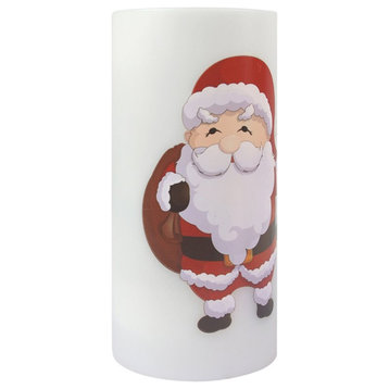 Jeco Flameless Christmas Santa Candle and Projector in White