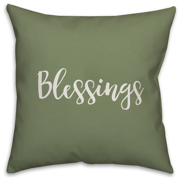 Blessings in Green 18x18 Throw Pillow Cover