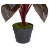 23" Red and Green Artificial Dracaena Potted Plant Home Decor