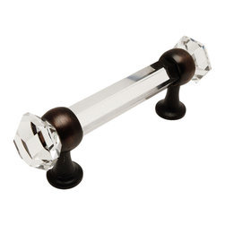 Cosmas - Cosmas 6393ORB-C Oil Rubbed Bronze With Clear Glass Cabinet Cup Pull - Cabinet And Drawer Handle Pulls