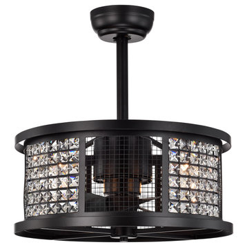 Warehouse of Tiffany's CFL-8490S/MB Lacey 19", 4 Light, Matte Black Finish