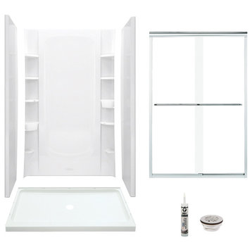 Sterling Store+ Vikrell Center Drain Alcove Shower Kit 72"x24"x48", White