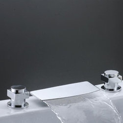 Vience Double Handel Chrome Waterfall Sink & Bathtub Faucet - Bathtub Faucets