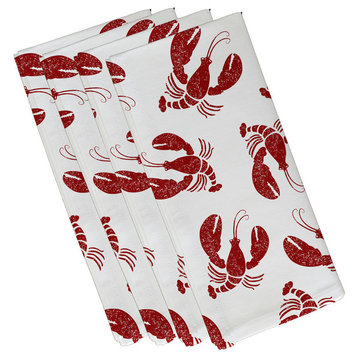 Lobster Fest, Animal Print Napkin, Red, Set of 4