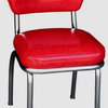 Handle Back Chrome Diner Chair, Cracked Ice Red