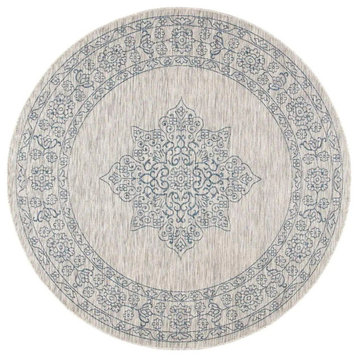 Safavieh Courtyard Cy8232-36812 Outdoor Rug, Gray and Navy, 4'0"x5'7"