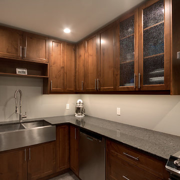 Stained Knotty Alder Transitional Kitchen