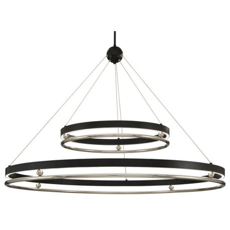 Metropolitan N7998-L Grande Illusion 60"W LED Ring Chandelier - Coal / Polished