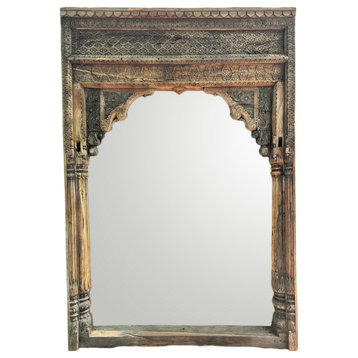 Consigned Large Old India Doorway Mirror 3