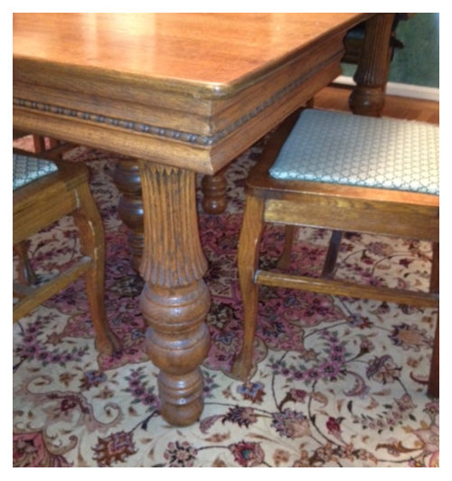1900 Antique Oak Dining Table, Antique Tiger Oak Table And Chairs