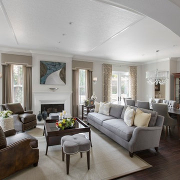 Transitional Great Room With Comfort and Bling
