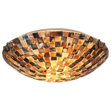 CHLOE Lighting SHELLEY Mosaic 2 Light Flushmount Ceiling Fixture 12" Shade