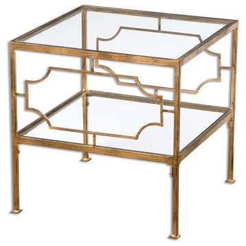 Uttermost Genell Gold Cube Table 24477