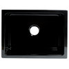24" Black Gloss Reversible Smooth/Fluted Single Bowl Fireclay Farm Sink