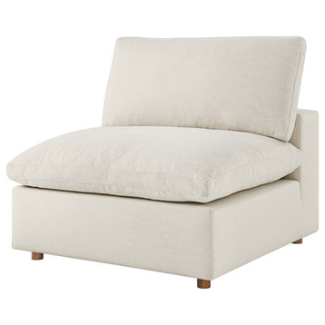 Modular Sofa Middle Chair, Beige, Fabric, Modern, Lounge Cafe Hotel Hospitality
