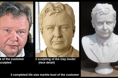 Custom busts in marble and bronze